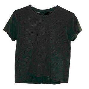 Lululemon 6 Black Breeze By Short Sleeve Pull Over Top Active Gym Performance